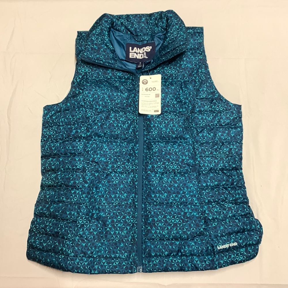 Lands End down vest, size S 6-8 new with tags